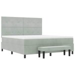 vidaXL Lit à ressorts avec tête de lit Gris clair 200 x 180 cm Velours