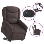 vidaXL Fauteuil inclinable électrique marron foncé tissu
