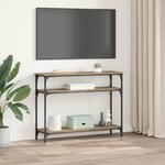 vidaXL Table console avec étagère Chêne artisanal 100 x 29 x 75 cm