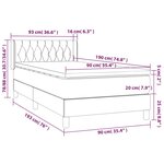 vidaXL Sommier à lattes de lit avec matelas Bleu 90x190 cm Tissu