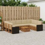 vidaXL Ensembles de canapés avec coussin 10 Pièces Naturel et Beige