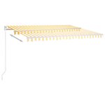 vidaXL Auvent manuel rétractable 400x350 cm Jaune et blanc