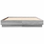 vidaXL Cadre de lit avec lumières LED sonoma gris 120x190 cm