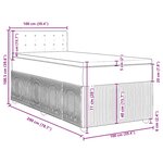 vidaXL Sommier à lattes de lit avec matelas Gris foncé 100x200cm Tissu