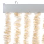 vidaXL Rideau anti-mouches beige et blanc 56x200 cm chenille