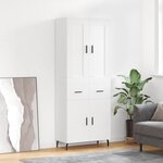 vidaXL Buffet haut Blanc 69 5x34x180 cm Bois d'ingénierie
