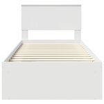 vidaXL Cadre de lit avec tête de lit Blanc 90 x 190 cm Pin massif