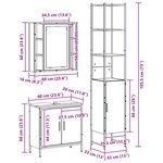 vidaXL Meubles de salle de bain 3 Pièces Noir Bois d'ingénierie