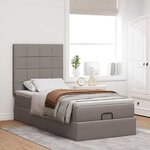 vidaXL Cadre de lit ottoman avec matelas taupe 80x200 cm tissu