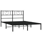 vidaXL Cadre de lit métal avec tête de lit noir 120x200 cm