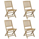 vidaXL Chaises pliables de jardin lot de 4 bois massif d'acacia