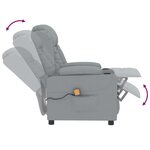 vidaXL Fauteuil de massage Gris clair Tissu