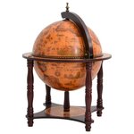 vidaXL Support à vin bar forme globe Marron Bois d'eucalyptus massif