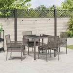 vidaXL Ensemble de salle à manger pour jardin 5 Pièces Gris Poly rotin