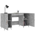 vidaXL Bureau gris béton 140x50x75 cm bois d'ingénierie