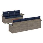 vidaXL Ensemble de canapé de jardin avec coussin 8 Pièces Gris polyrotin