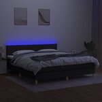vidaXL Sommier à lattes de lit avec matelas LED Noir 160x200 cm Tissu
