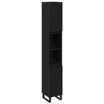 vidaXL Ensemble de mobilier de salle de bain avec stockage 3 Pièces Noir
