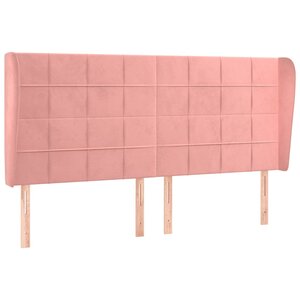 vidaXL Tête de lit avec oreilles Rose 163x23x118/128 cm Velours