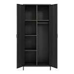 Armoire étagère 180 x 76 x 50 cm meuble de rangement métallique acier noir mat 03_0008916