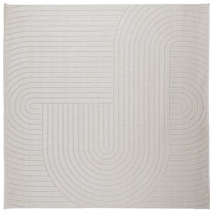 vidaXL Tapis de surface Carré HUARTE Crème 240 x 240 cm Polyester