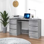 vidaXL Bureau Sonoma gris 140x50x77 cm Bois d'ingénierie