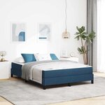 vidaXL Lit à ressorts avec matelas Bleu 140 x 190 cm tissu