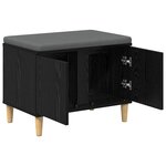 vidaXL Banc d'entrée avec coussin Chêne noir 60 x 38 x 46 cm