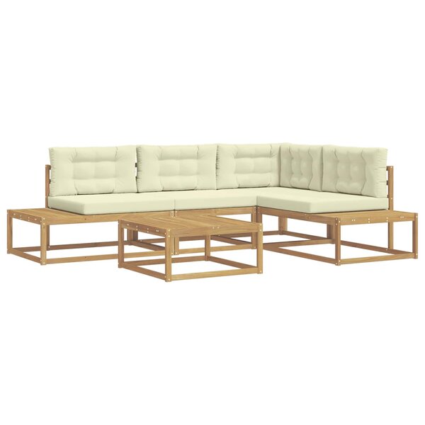 vidaXL Ensemble de canapés d'extérieur 5 pc Blanc Polyester