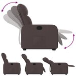 vidaXL Fauteuil inclinable marron foncé tissu