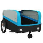 vidaXL Remorque de vélo noir et bleu 45 kg fer
