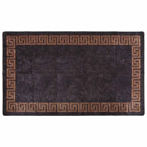 vidaXL Tapis lavable antidérapant 190x300 cm noir et doré