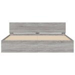 vidaXL Cadre de lit avec LED sans matelas sonoma gris 200x200 cm