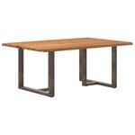 vidaXL Table à manger avec bord naturel 180x100x74cm bois massif chêne