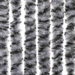 vidaXL Rideau anti-mouches gris et noir et blanc 90x200 cm chenille
