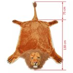 vidaXL Tapis en peluche en forme de lion 205 cm Marron