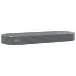 vidaXL Lit surélevé de jardin Acier galvanisé 373x140x36cm gris
