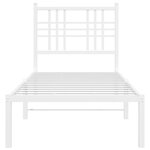 vidaXL Cadre de lit métal sans matelas avec tête de lit blanc 75x190cm