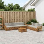 vidaXL Ensemble de canapés d'extérieur 8 Pièces Naturel et gris clair