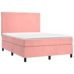 vidaXL Sommier à lattes de lit avec matelas Rose 140x190 cm Velours