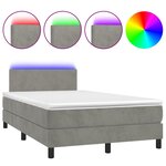 vidaXL Sommier à lattes de lit avec matelas LED gris clair 120x190 cm