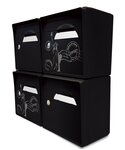 Pack de 4 boîtes aux lettres murales - 2x "New york" - 2x "Noir intense"