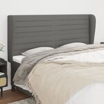 vidaXL Tête de lit avec oreilles Gris foncé 183x23x118/128 cm Tissu