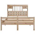 vidaXL Lit bibliothèque sans matelas 135x190 cm bois de pin massif