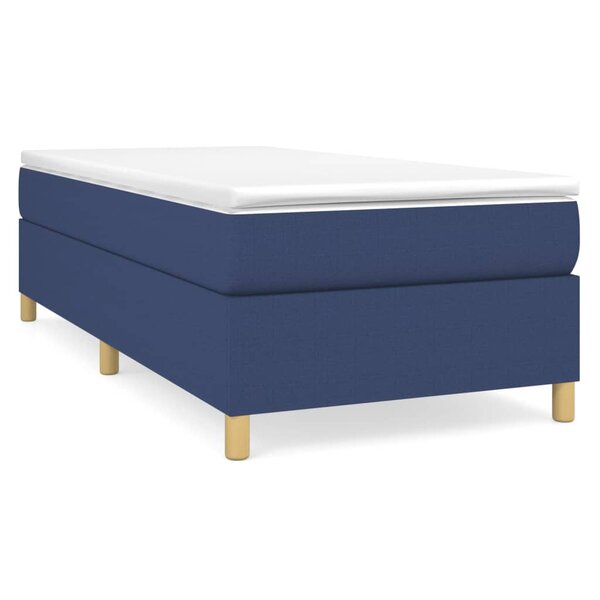 vidaXL Cadre de lit bleu 90x190 cm tissu