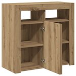 vidaXL Buffet avec lumières LED chêne artisanal bois d'ingénierie