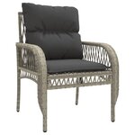 vidaXL Salon de jardin 4 Pièces avec coussins gris clair résine tressée