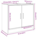 vidaXL Armoire d'évier gris béton 63x29x55 cm bois d'ingénierie