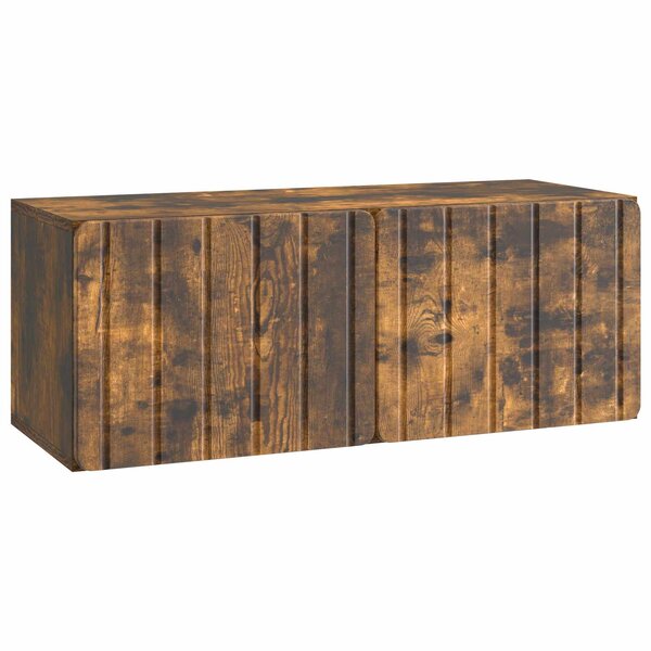 vidaXL Meuble TV mural Chêne fumé 78 5 x 31 x 30 cm Bois d'ingénierie