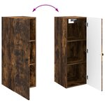 vidaXL Armoire Murale Chêne fumé 33 x 34 5 x 90 cm Bois d'ingénierie